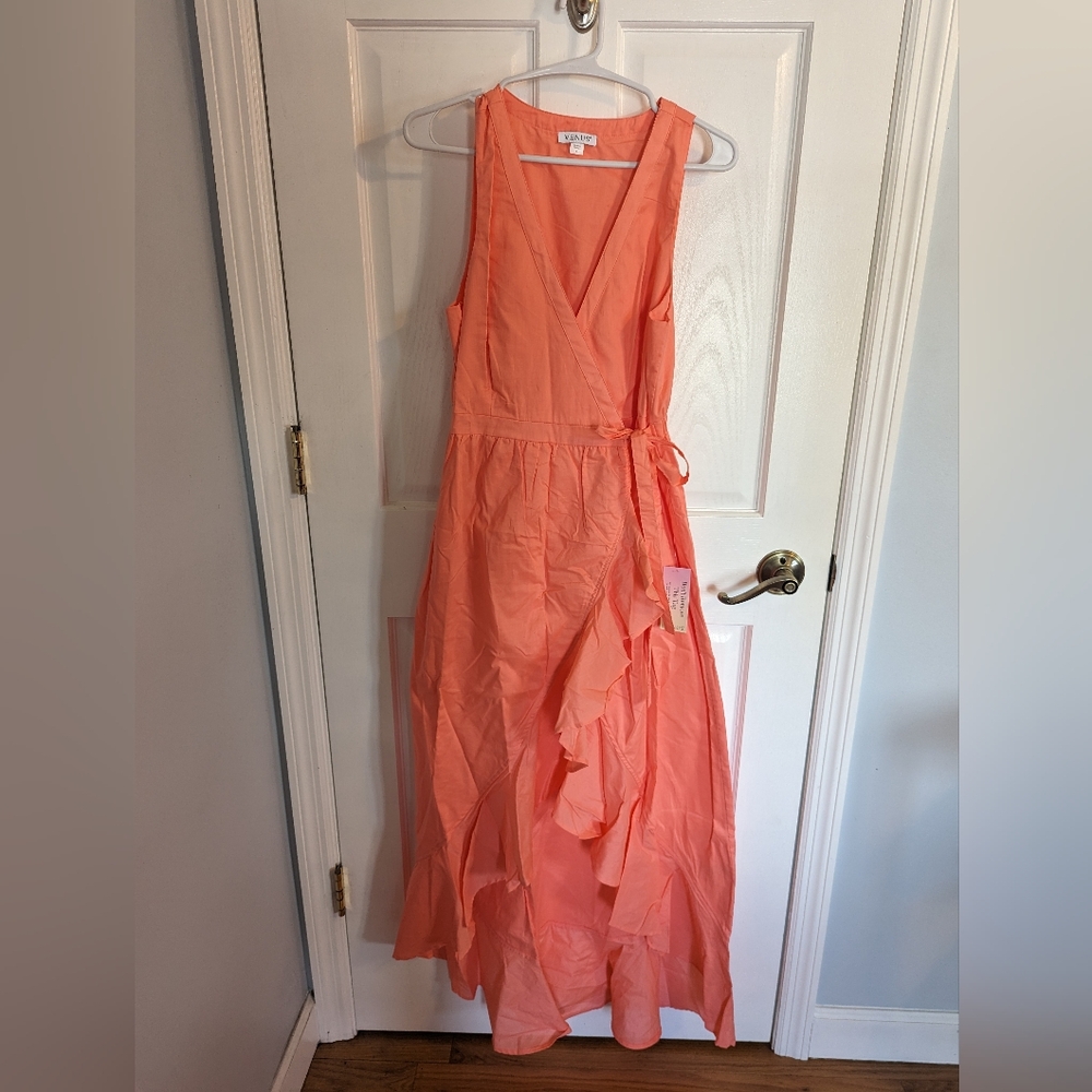 Coral/Peach Venus Wrap Dress